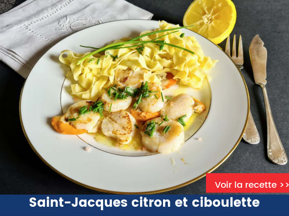 Coquilles Saint-Jacques au citron et à la ciboulette